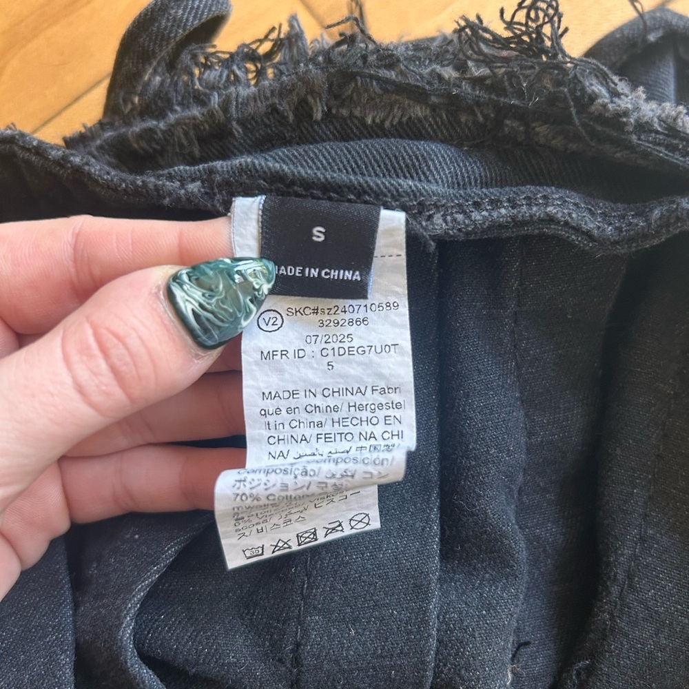 Micro Mini Distressed Jean Skirt - Picture 3 of 5